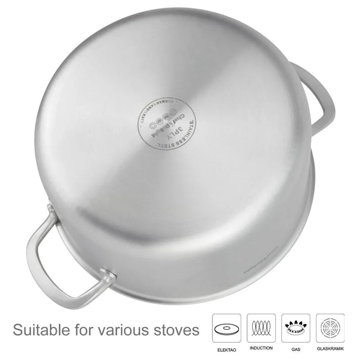 Chef's Delight 8-Piece Hammer Triply Cookware Set