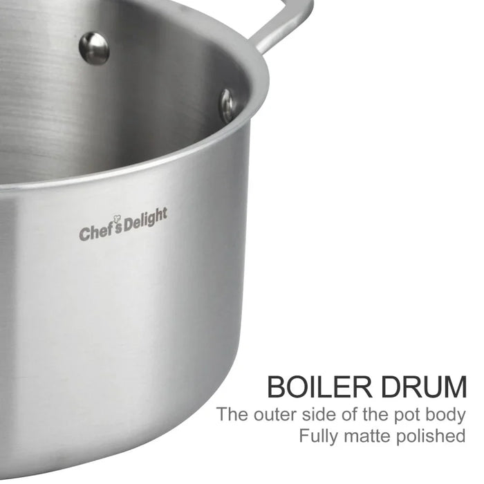 Chef's Delight 8-Piece Hammer Triply Cookware Set