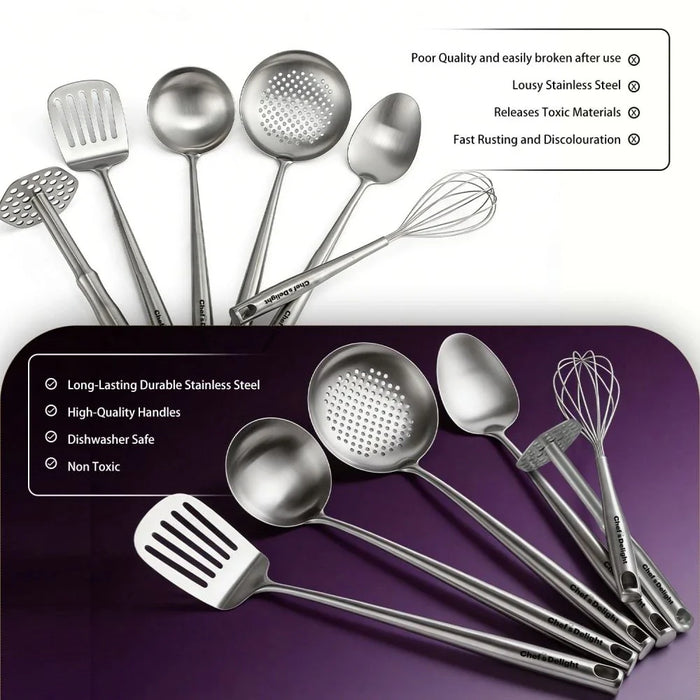 Chef's Delight 7-Piece Stainless Steel Gadget Set