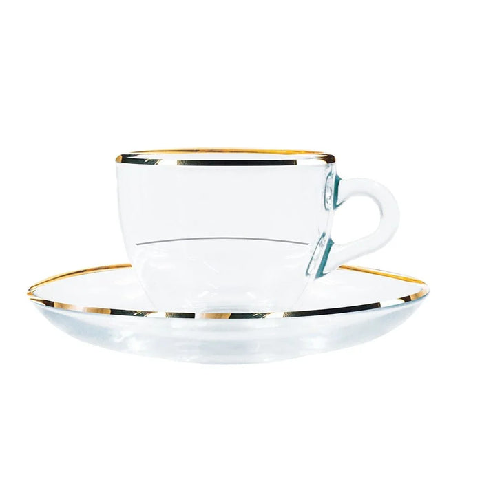 Rakle 4-Piece Tea Cup Glass Set With Saucer 238ml