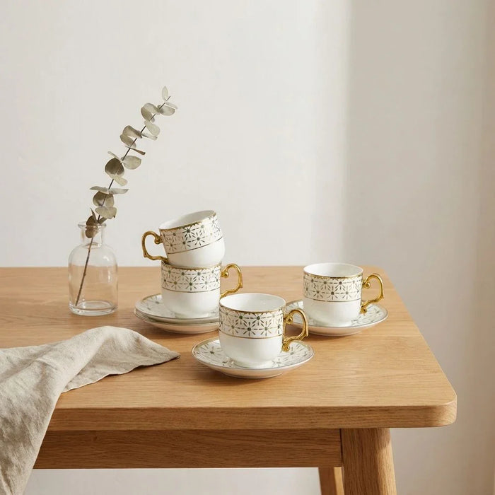 Luna 12-Piece New Bone China Tea Cup Set 200ml -Serves 6