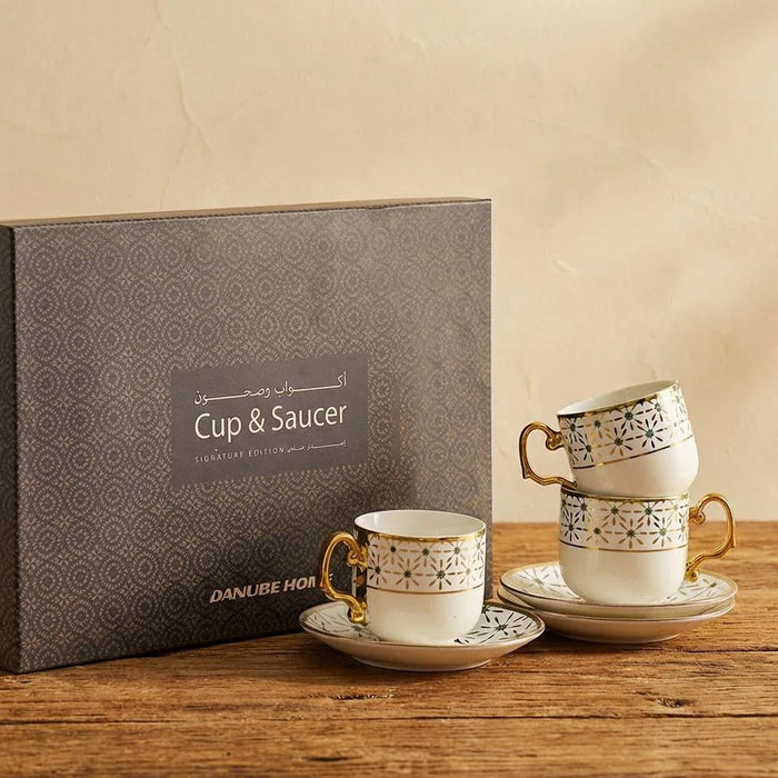 Luna 12-Piece New Bone China Tea Cup Set 200ml -Serves 6
