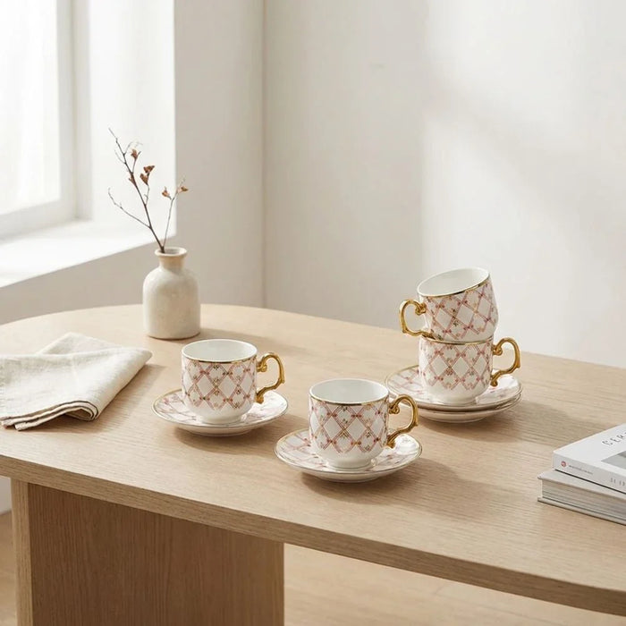 Auralin 12-Piece New Bone China Tea Cup Set 200ml -Serves 6