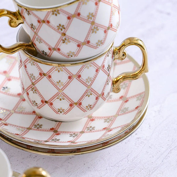Auralin 12-Piece New Bone China Tea Cup Set 200ml -Serves 6