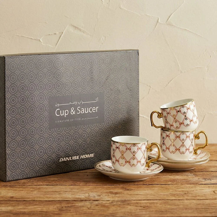 Auralin 12-Piece New Bone China Tea Cup Set 200ml -Serves 6