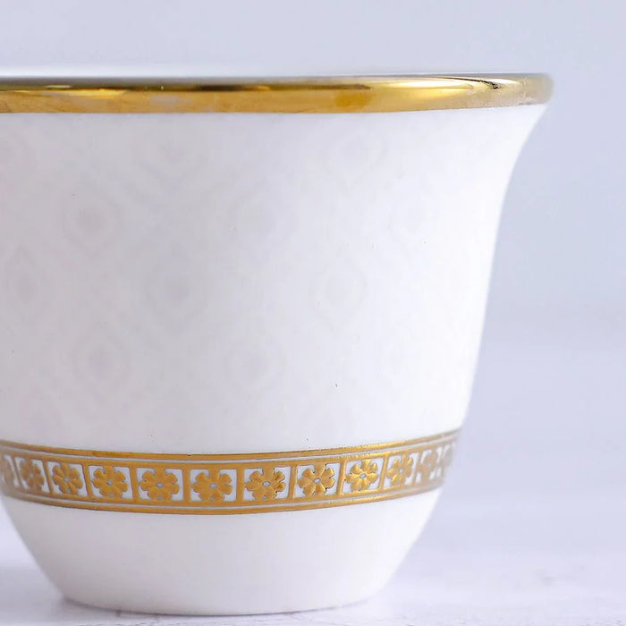 Sipora 12-Piece New Bone China Cawa Cup Set 80ml -Serves 12