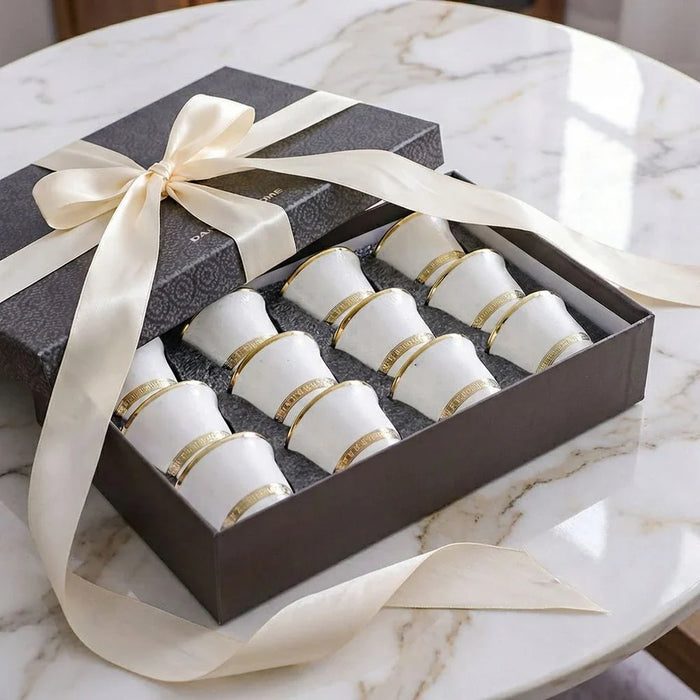 Sipora 12-Piece New Bone China Cawa Cup Set 80ml -Serves 12