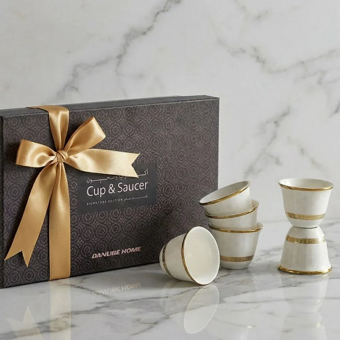 Sipora 12-Piece New Bone China Cawa Cup Set 80ml -Serves 12