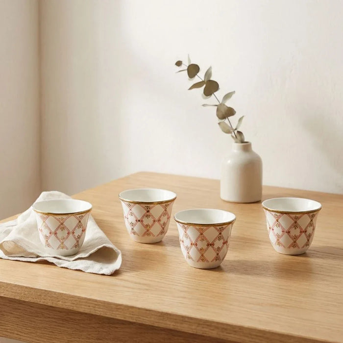 Auralin 12-Piece New Bone China Cawa Cup Set 80ml -Serves 12
