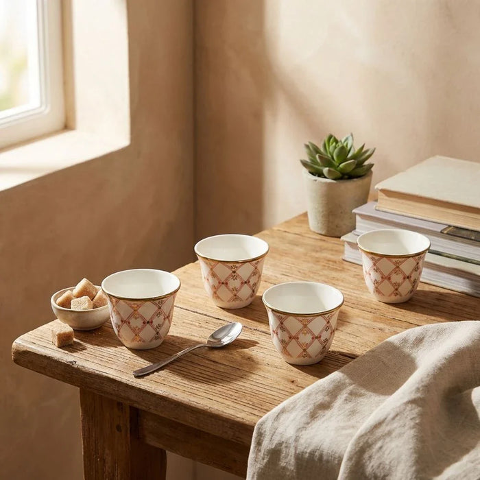 Auralin 12-Piece New Bone China Cawa Cup Set 80ml -Serves 12