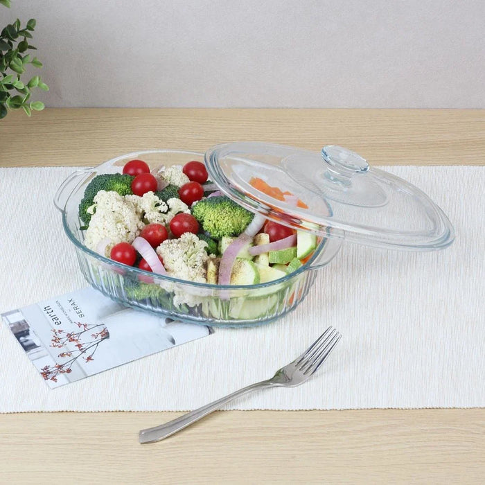 Chef'S Delight 2-Piece Oval Glass Casserole Set -1800Ml,2800Ml
