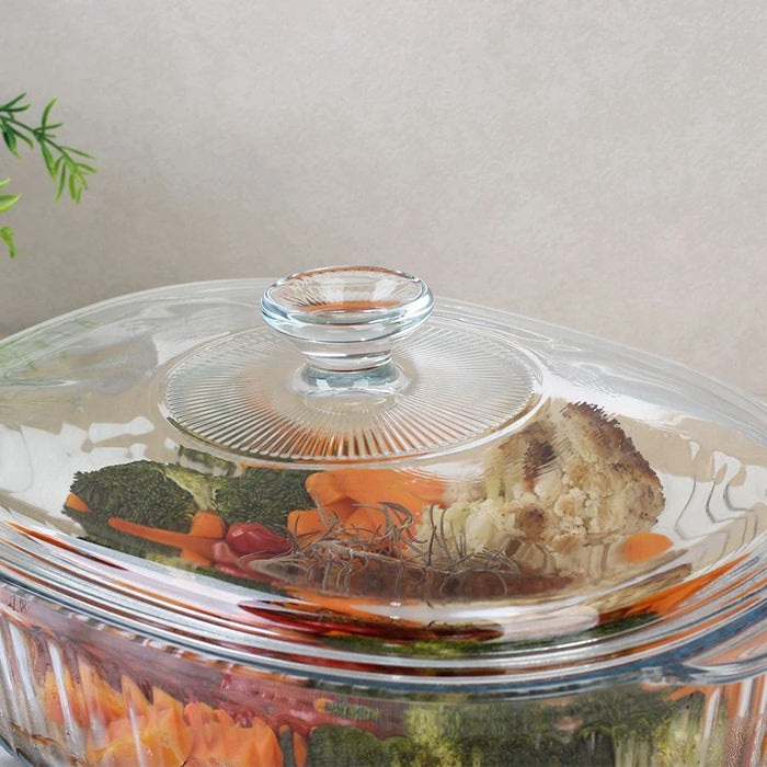 Chef'S Delight 2-Piece Oval Glass Casserole Set -1800Ml,2800Ml