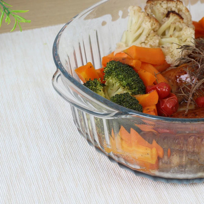 Chef'S Delight 2-Piece Oval Glass Casserole Set -1800Ml,2800Ml