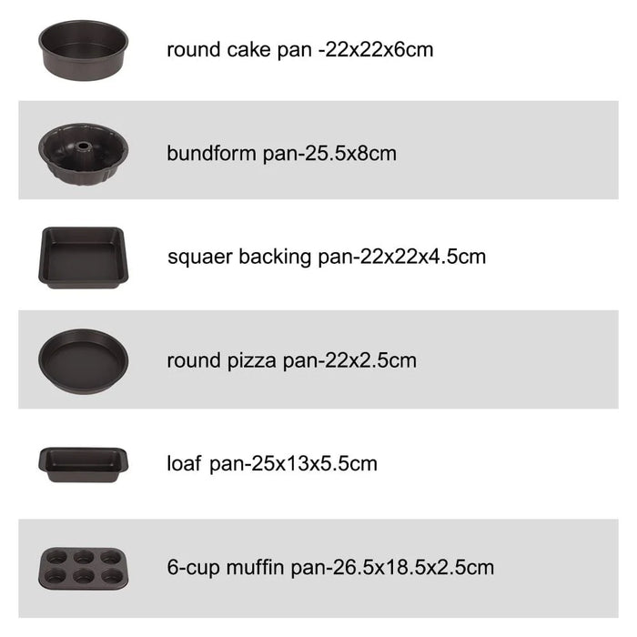 Chef'S Delight Bistro Bliss 6-Piece Carbon Steel Baking Set