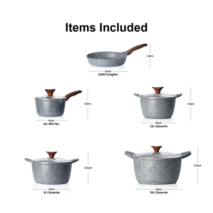 Chef's Delight Rock 9-Piece Cookware Set
