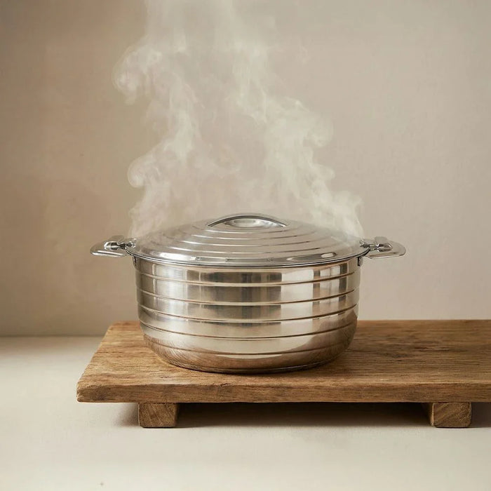 Sahira Striped Stainless Steel Hot Pot 1500ml