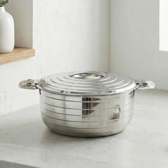 Sahira Striped Stainless Steel Hot Pot 1500ml