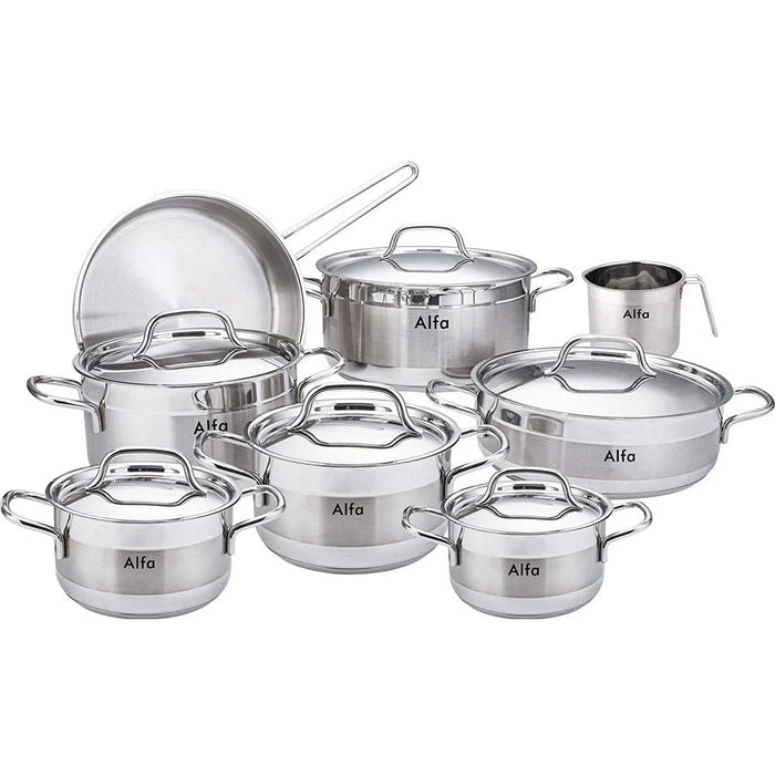 Alfa 14-Piece Stainless Steel Cookware Set