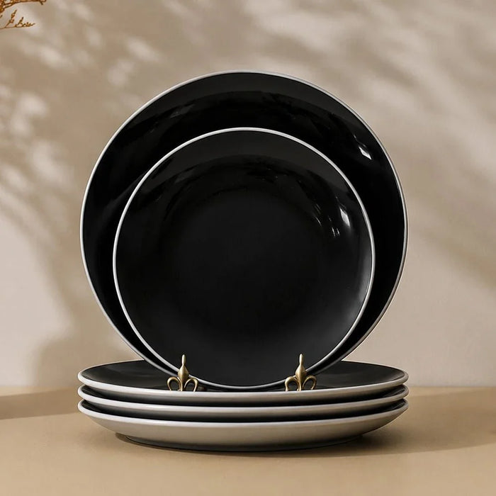 Eminence 16-Piece Dual-Color Stoneware Dinner Set -Serves 4