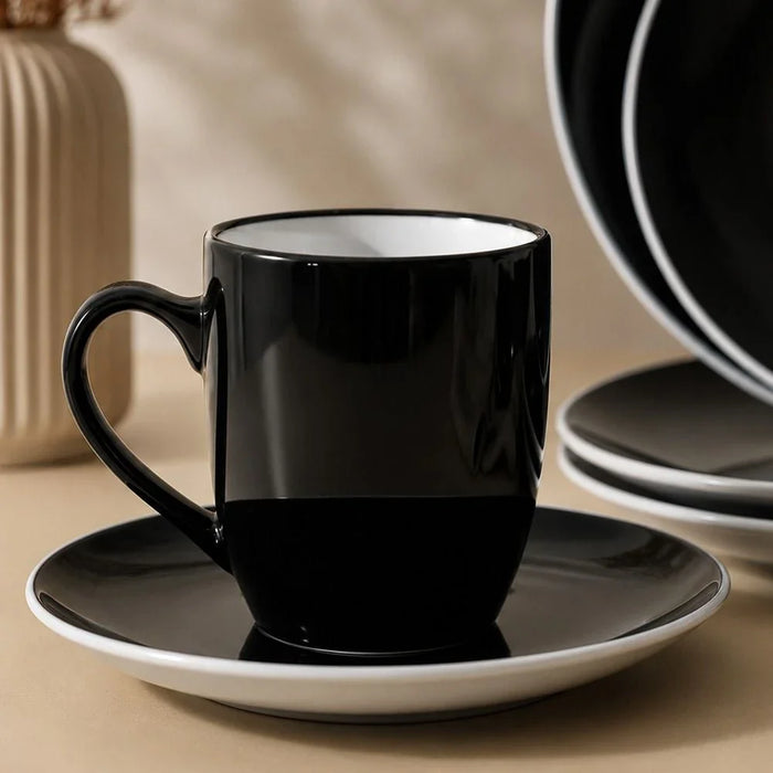 Eminence 16-Piece Dual-Color Stoneware Dinner Set -Serves 4