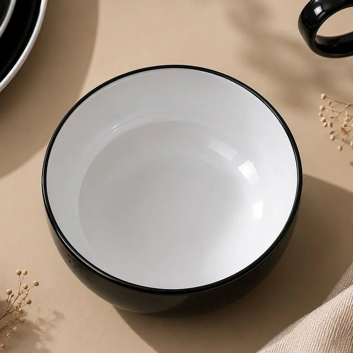 Eminence 16-Piece Dual-Color Stoneware Dinner Set -Serves 4