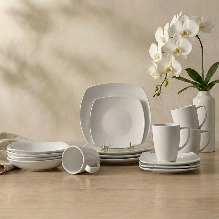 Eminence 16-Piece Irregular Porcelain Dinner Set -Serves 4