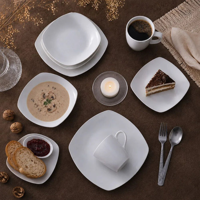 Eminence 16-Piece Irregular Porcelain Dinner Set -Serves 4