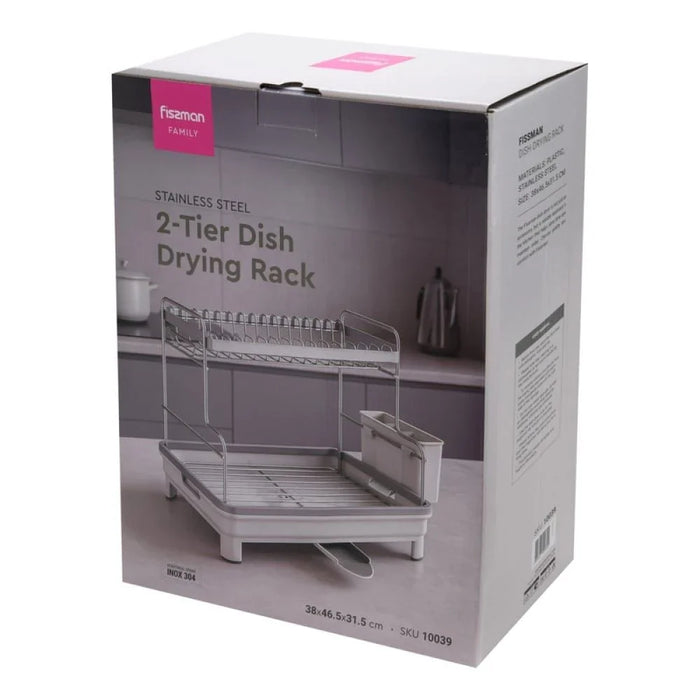 Fissman 2-Tier Dish Drying Rack 48x3200X3008cm (Stainless Steel, Plastic)