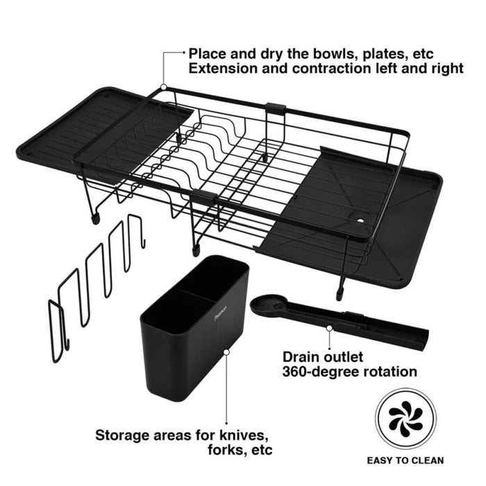 Fissman Extendable Dish Drying Rack 51x31x14 (Stainless Steel, Plastic)