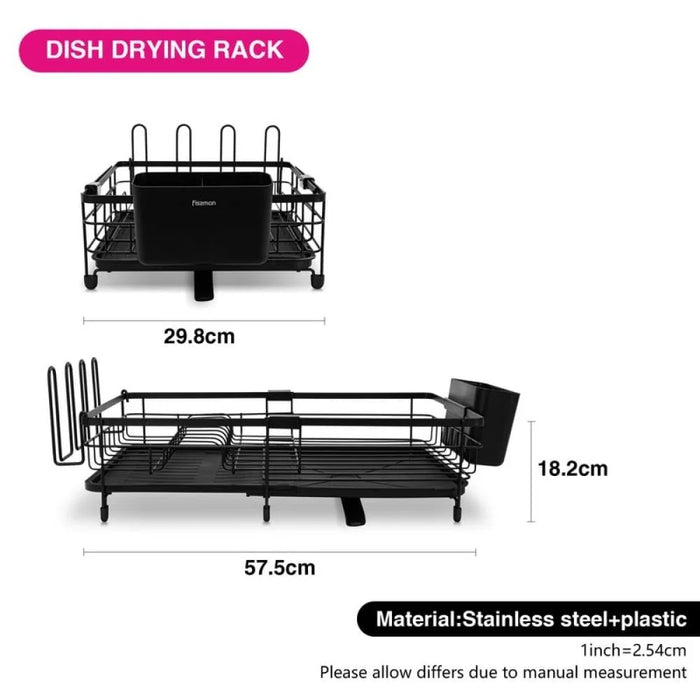 Fissman Extendable Dish Drying Rack 51x31x14 (Stainless Steel, Plastic)