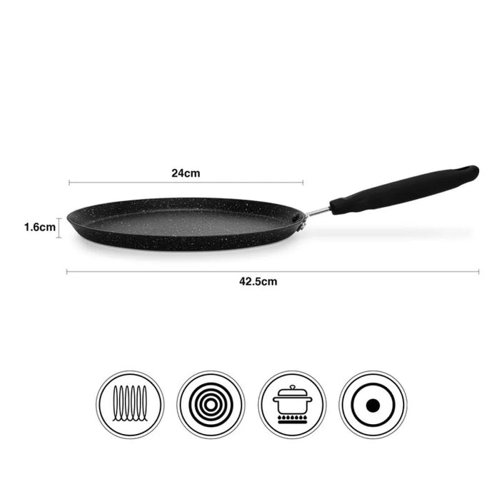 Fissman Crepe Pan Jet Black 24 Cm (Aluminium With Non-Stick Coating) Ñ 10031