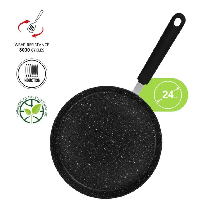 Fissman Crepe Pan Jet Black 24 Cm (Aluminium With Non-Stick Coating) Ñ 10031