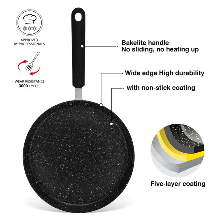 Fissman Crepe Pan Jet Black 24 Cm (Aluminium With Non-Stick Coating) Ñ 10031