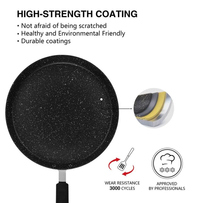 Fissman Crepe Pan Jet Black 28 Cm (Aluminium With Non-Stick Coating) - 10032
