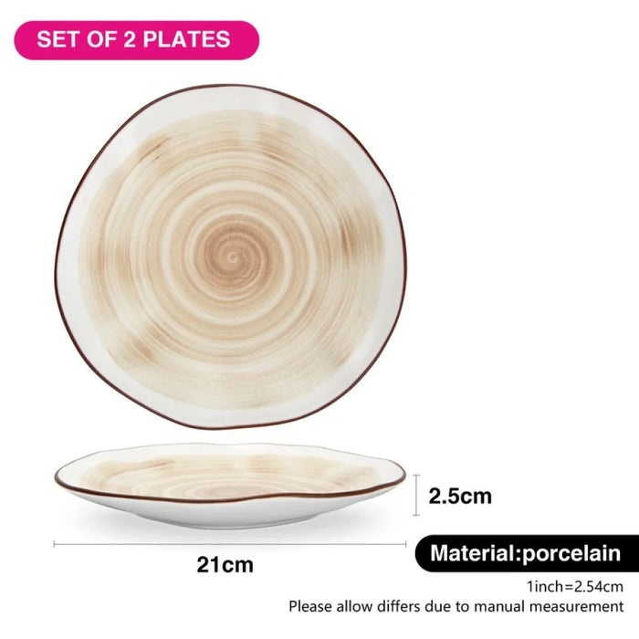 Fissman Set Of 2 Plates Glide 21 Cm (Porcelain)  10022