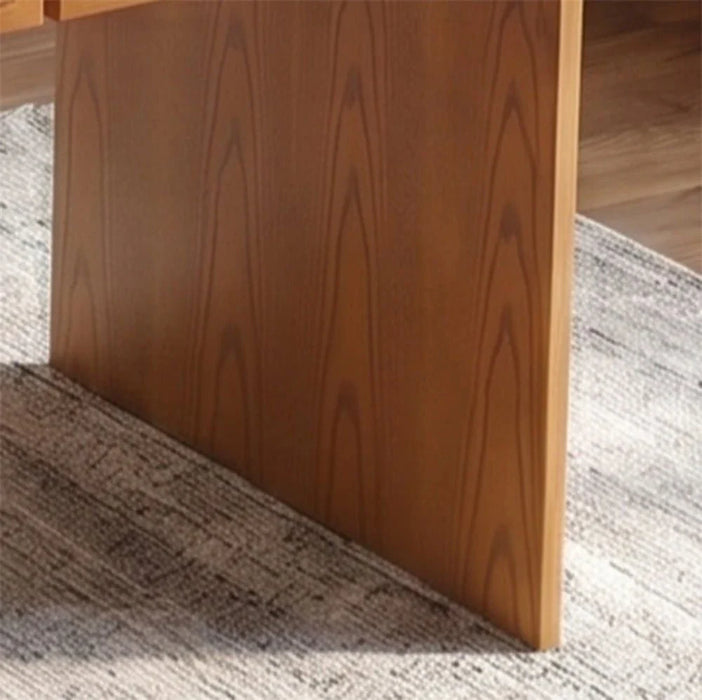 V2 Rita Writing Desk with Natural Rattan-Oak/Rattan Ð With 2-Year Warranty