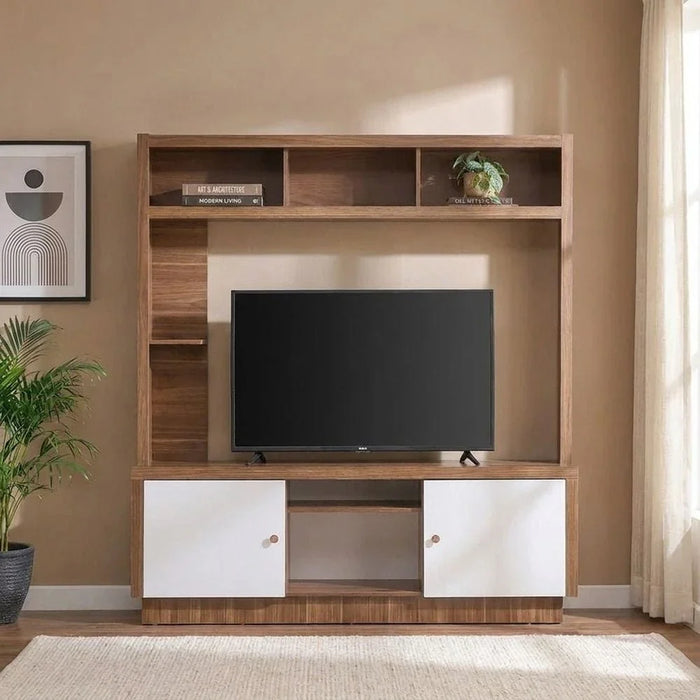 Lucario Wall Unit For Tv Up To 55 Inch- White/Walnutæ