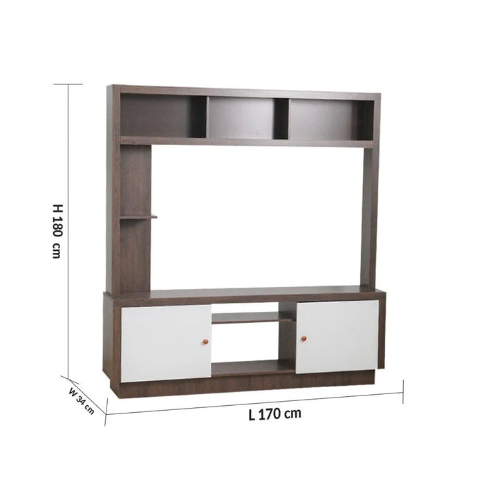 Lucario Wall Unit For Tv Up To 55 Inch- White/Walnutæ