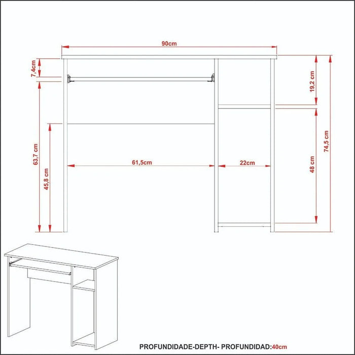 Amity Office Table-White