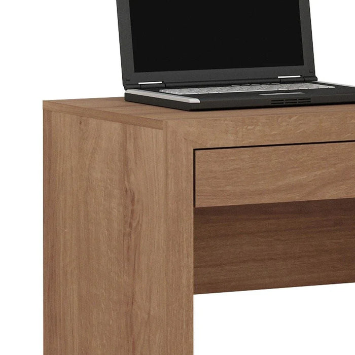 Mia Workstation Office Table with Shelves - Almond
