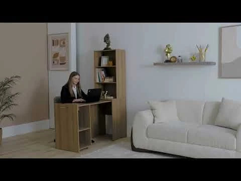 Ivana Multifunctional Office Desk-Almond
