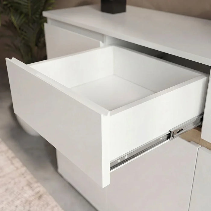 Bill 3 Door & 3 Drawer Shoe Cabinet 22 pairs-White/Oak