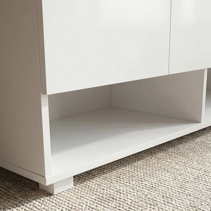 Bill 3 Door & 3 Drawer Shoe Cabinet 22 pairs-White/Oak