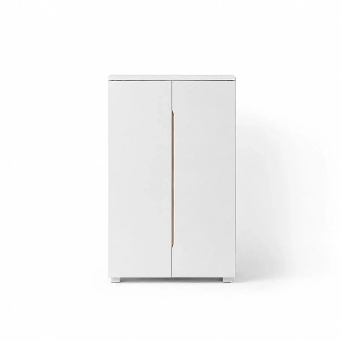 Bill 2 Door Shoe Cabinet 22 pairs-White/Oak