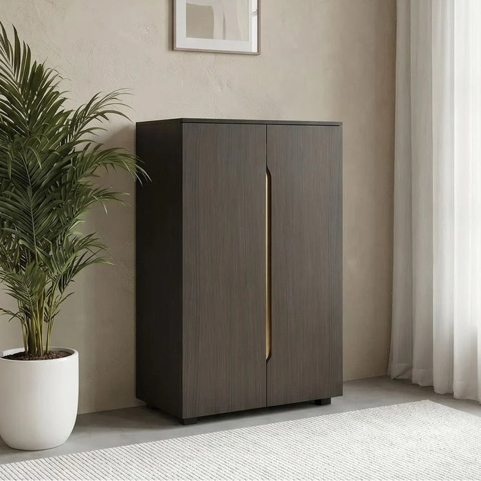 Bill 2 Door Shoe Cabinet 22 pairs-Wenge/Oak
