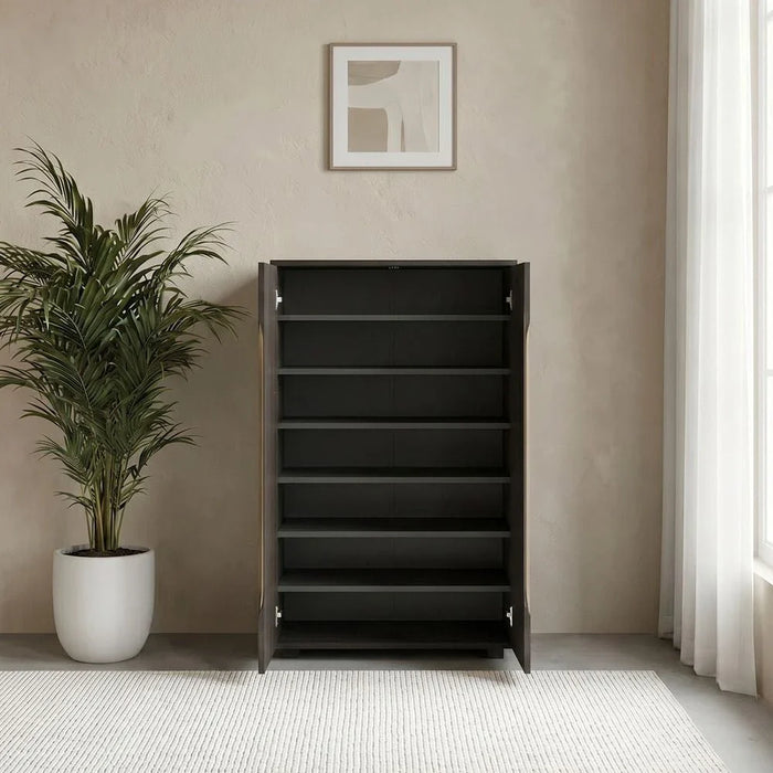 Bill 2 Door Shoe Cabinet 22 pairs-Wenge/Oak