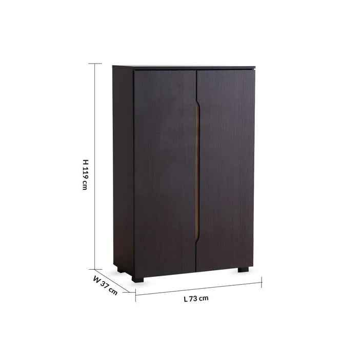 Bill 2 Door Shoe Cabinet 22 pairs-Wenge/Oak