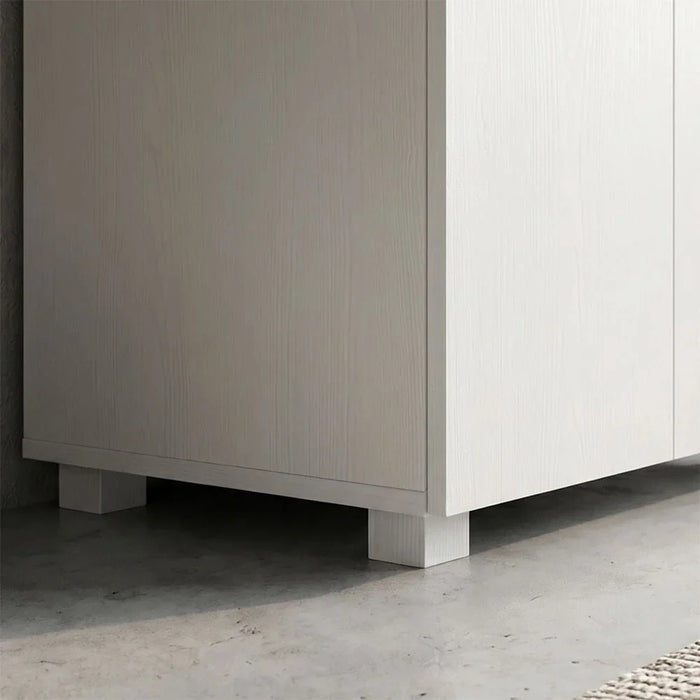 Bill 2 Door Tall Shoe Cabinet-30 Pairs-White/Oak-With 2-Year Warranty