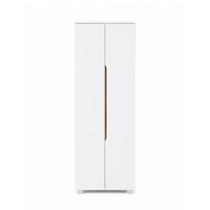 Bill 2 Door Tall Shoe Cabinet-30 Pairs-White/Oak-With 2-Year Warranty