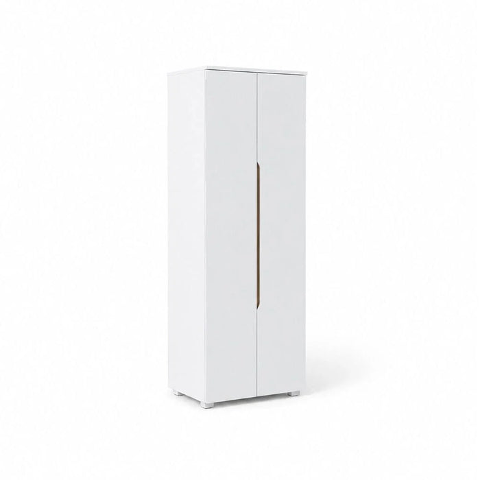 Bill 2 Door Tall Shoe Cabinet-30 Pairs-White/Oak-With 2-Year Warranty